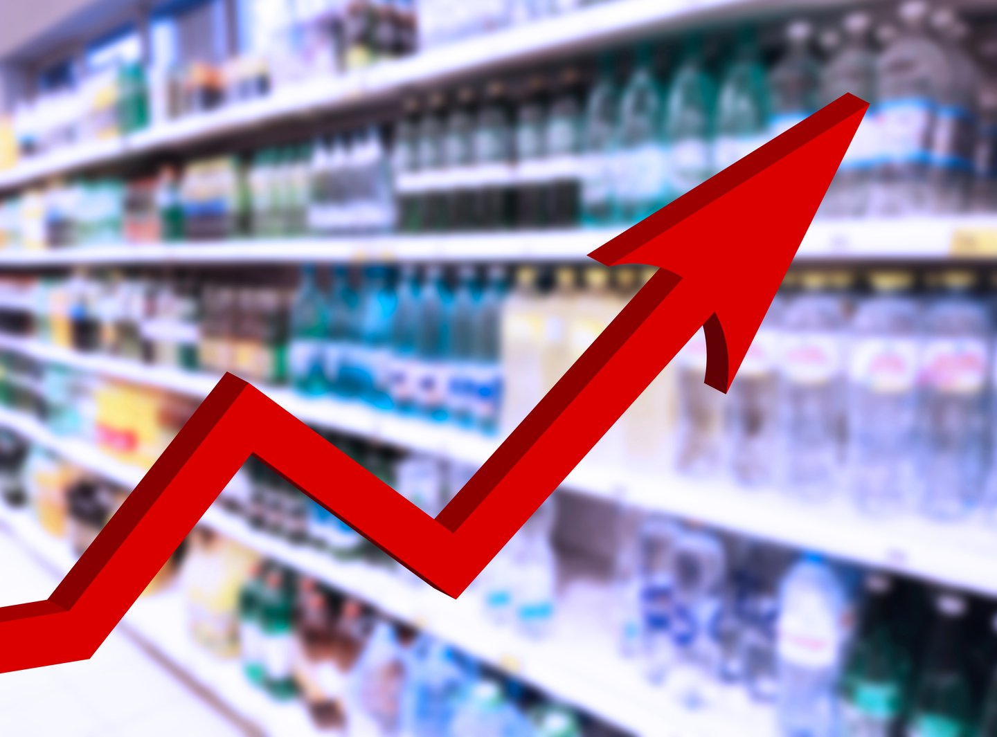 retail sales of food rise red arrow
