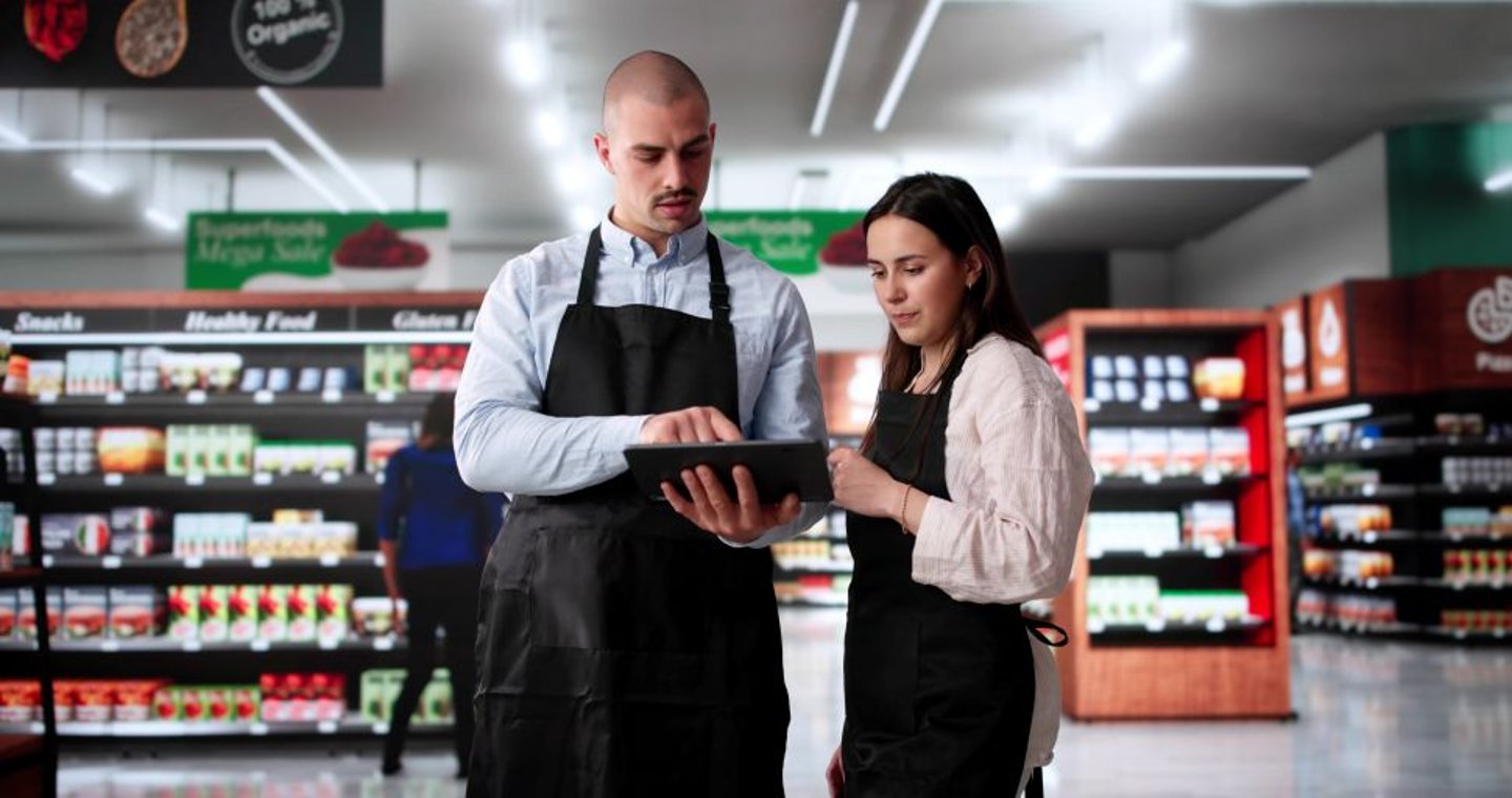 Training new employee stock image