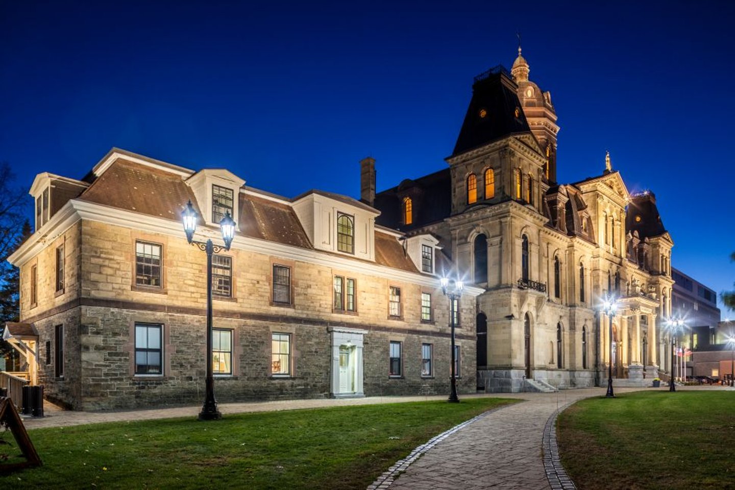 New Brunswick Legislature at night stock image