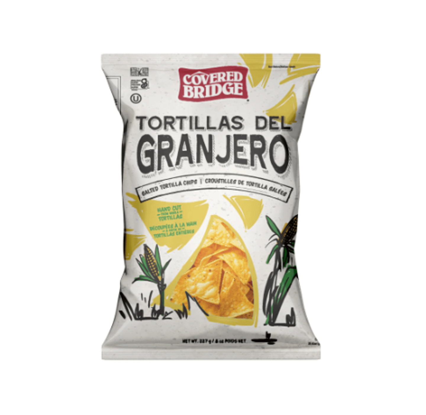 Covered Bridge Potato Chips is launching Tortillas Del Granjero new Sea Salt Tortillas
