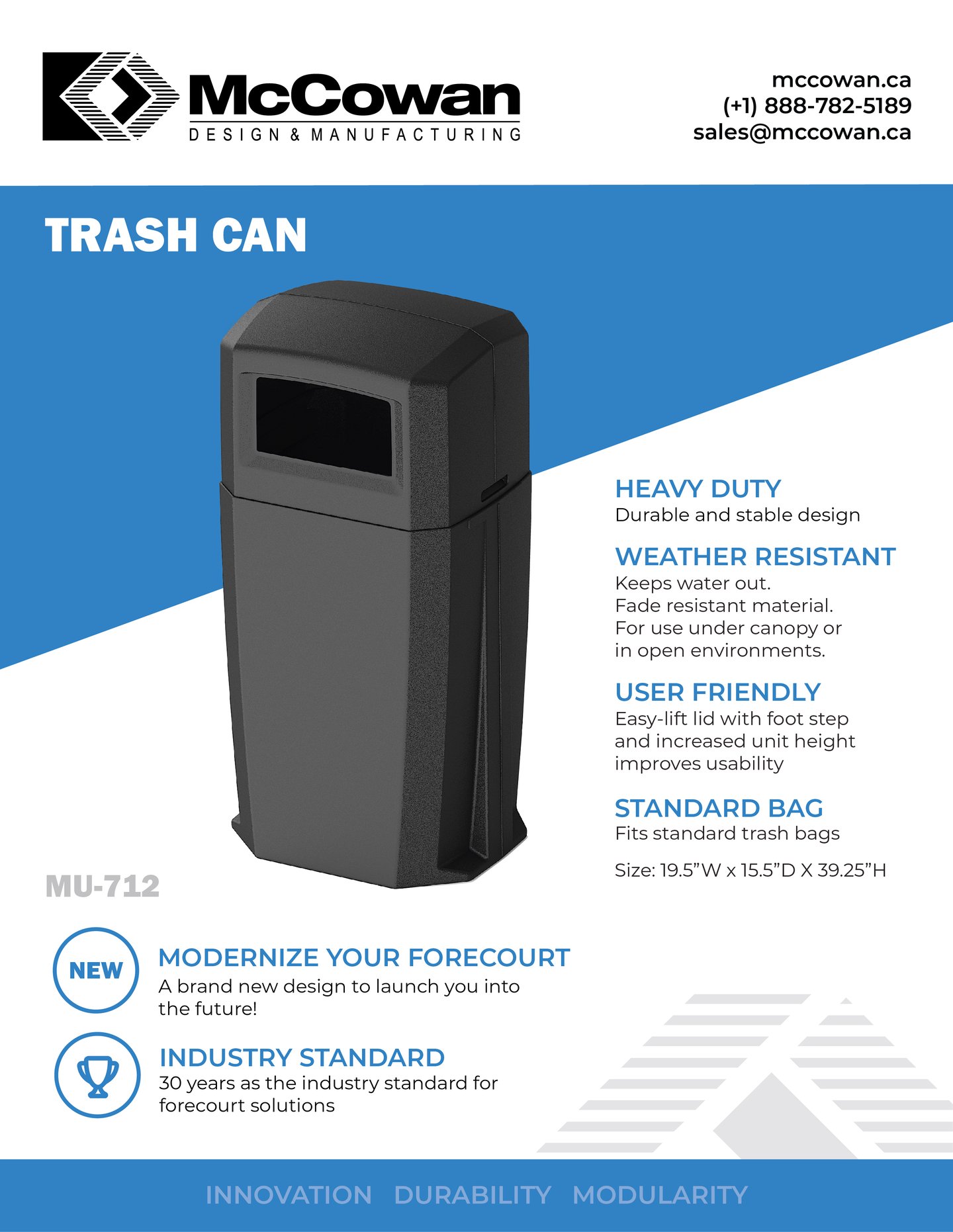 McCowan Trash Can: MU-712	