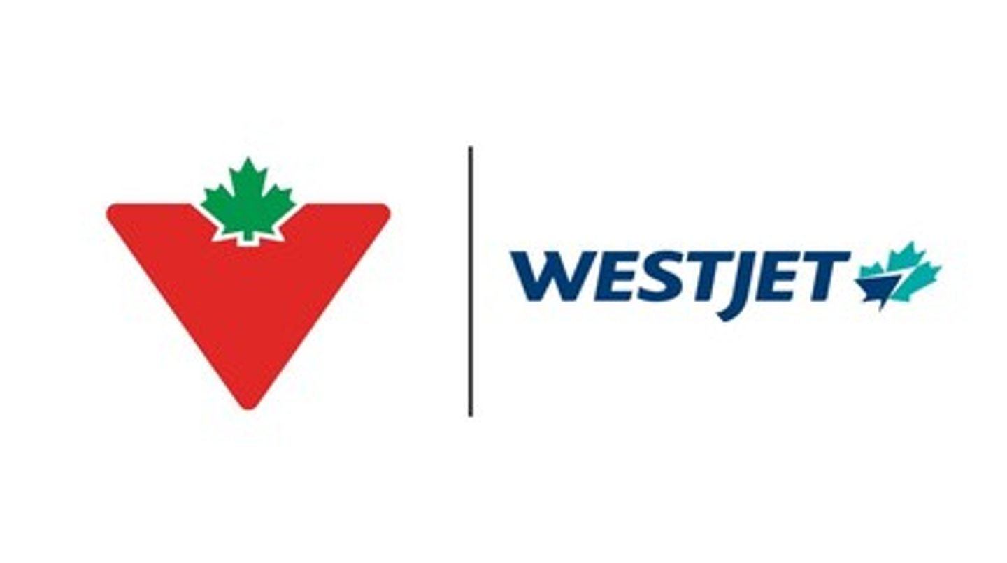 Canadian Tire Corp. logo and WestJet logo side by side