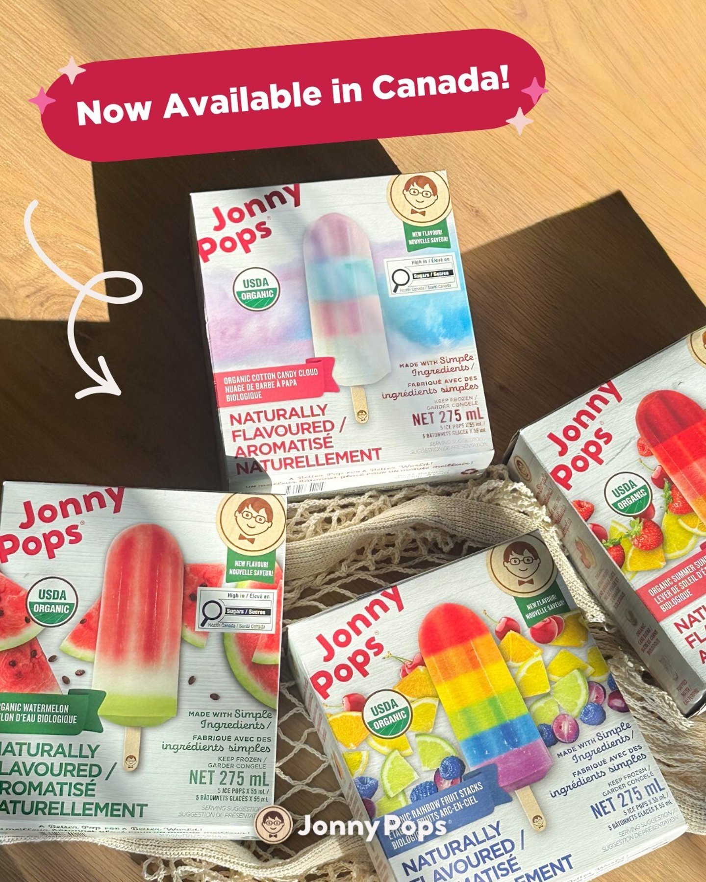 boxes of JonnyPops brand popsicles available in Canada