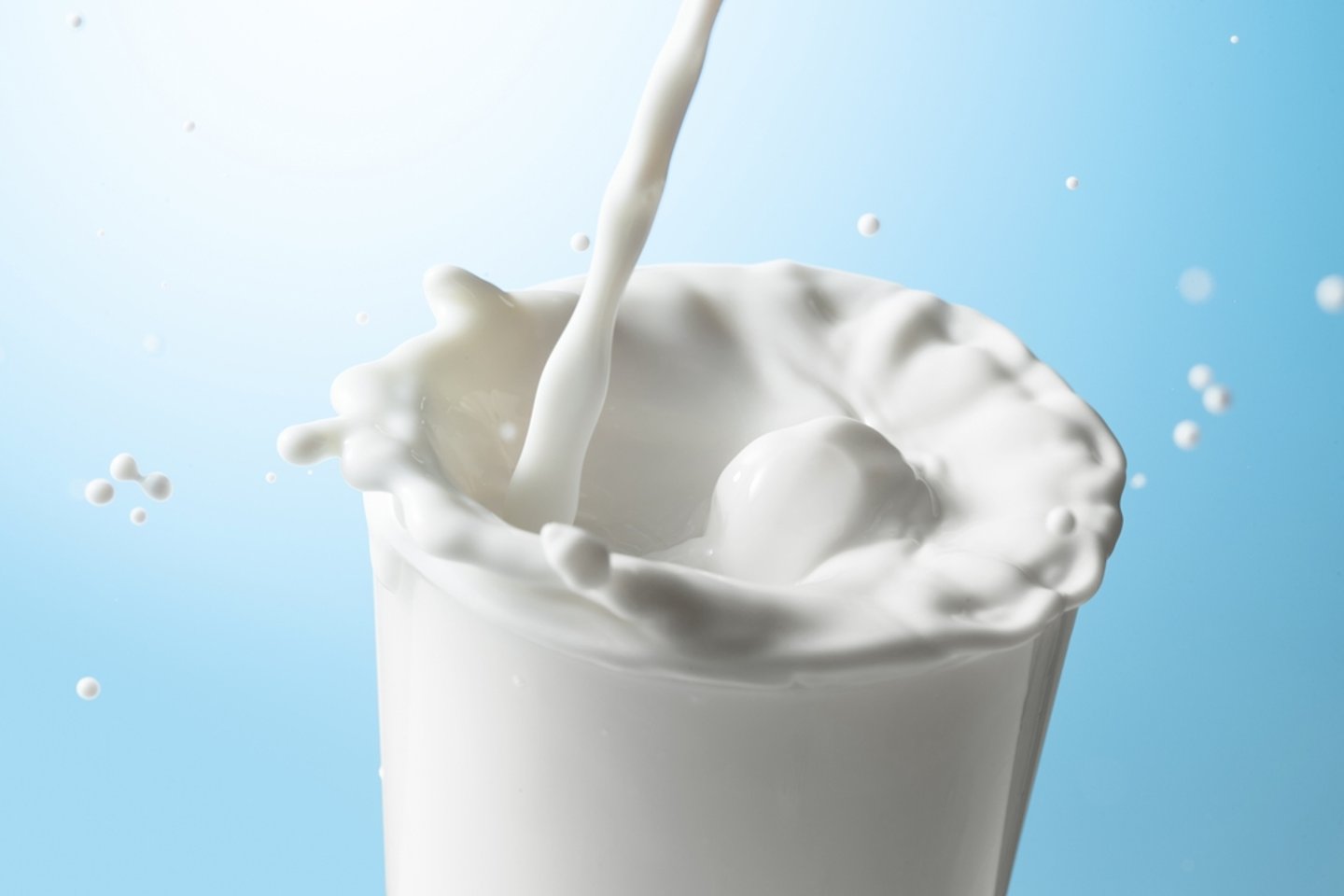 Milk being poured into a glass