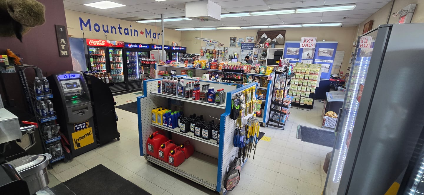 Interior of Mountain Mart, a photo of their shelves