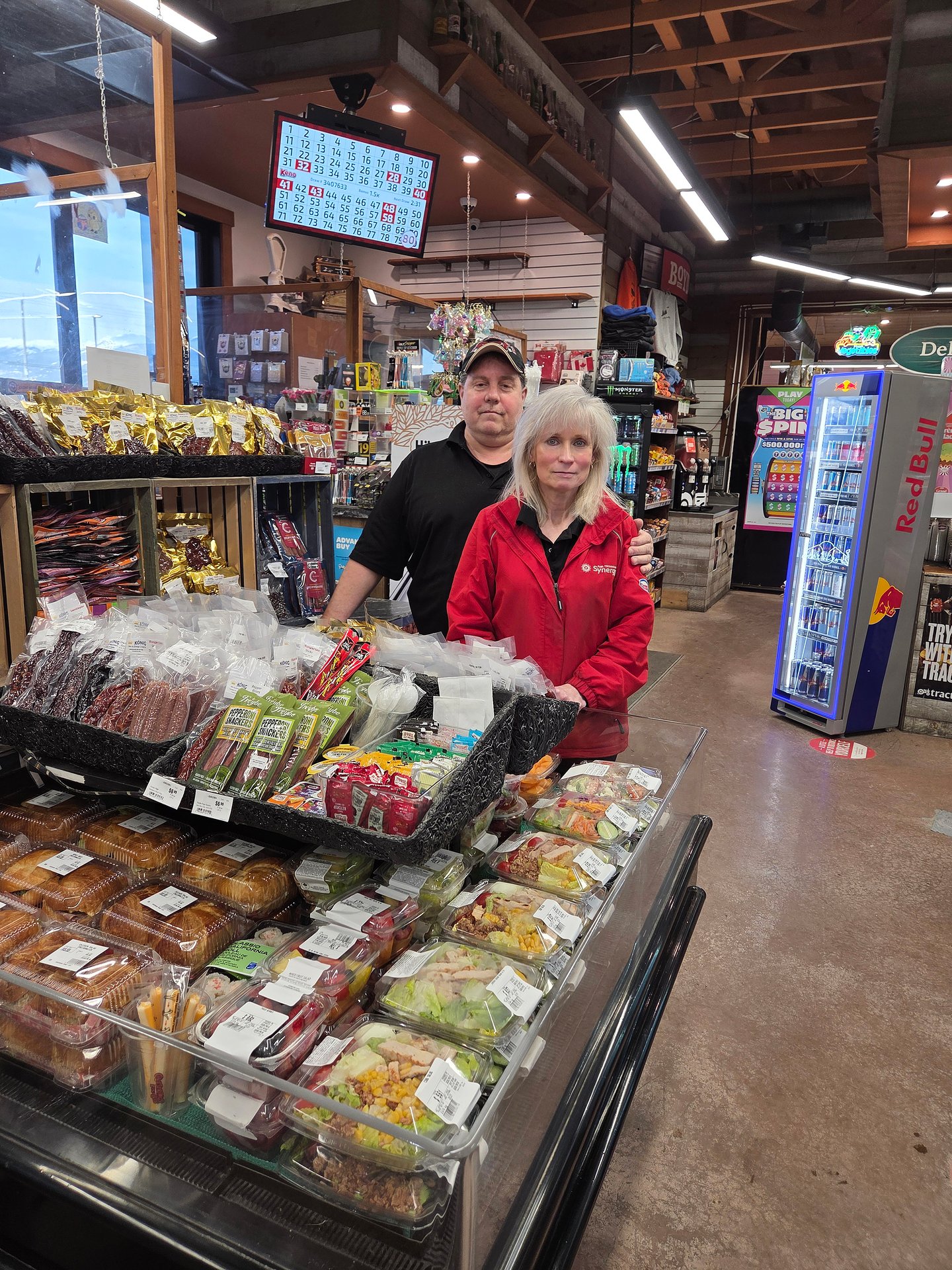 Greg and Tracy Urichuk inside Crossroads Market convenience store