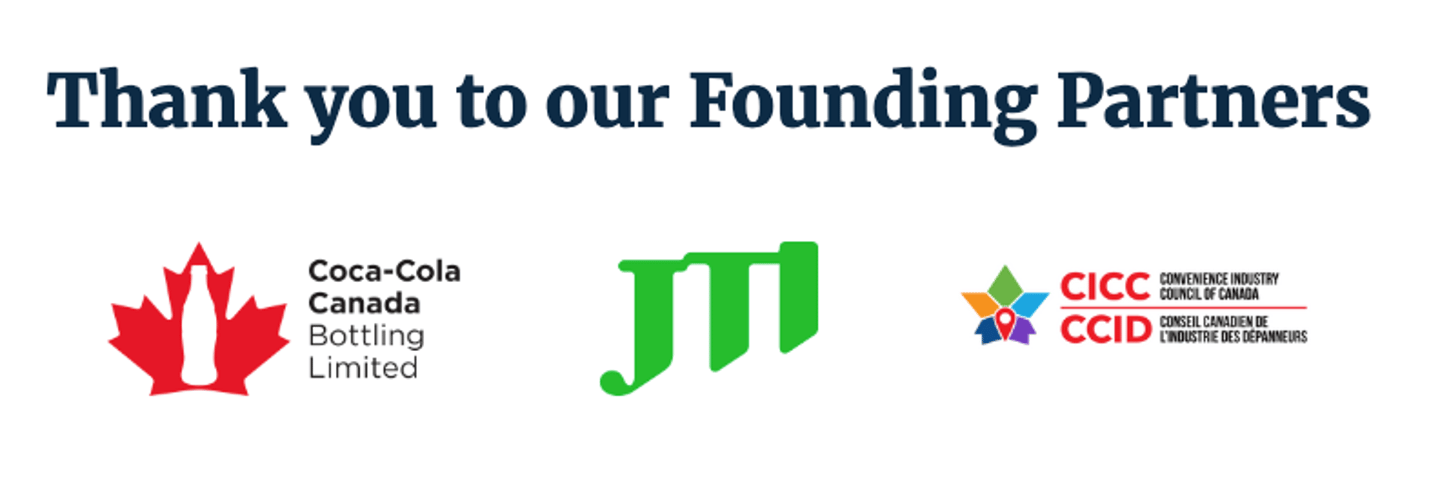OIAC founding partner logos. Coca-Cola Canada Bottling, JTI and CICC
