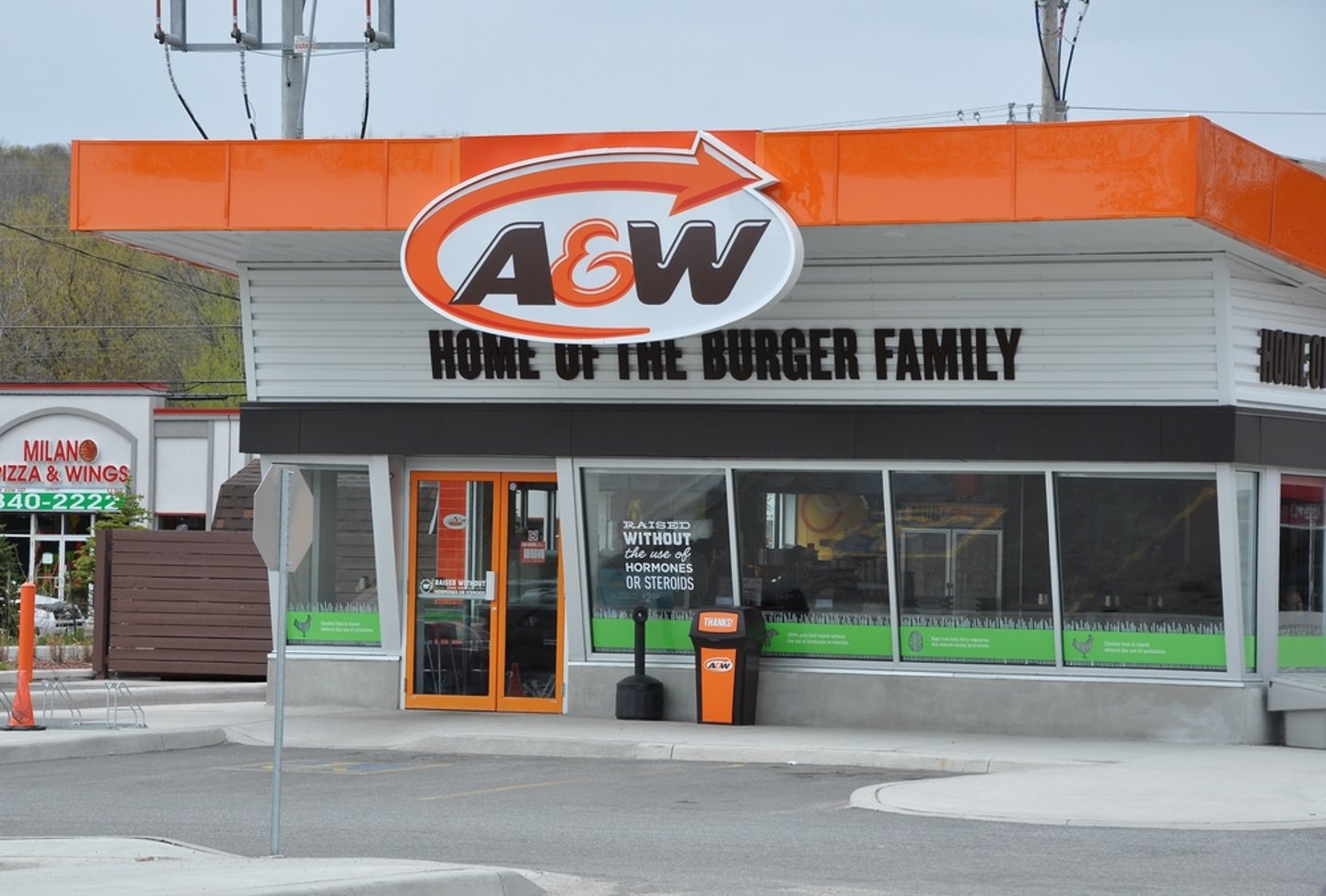 Exterior shot of an A&W restaurant