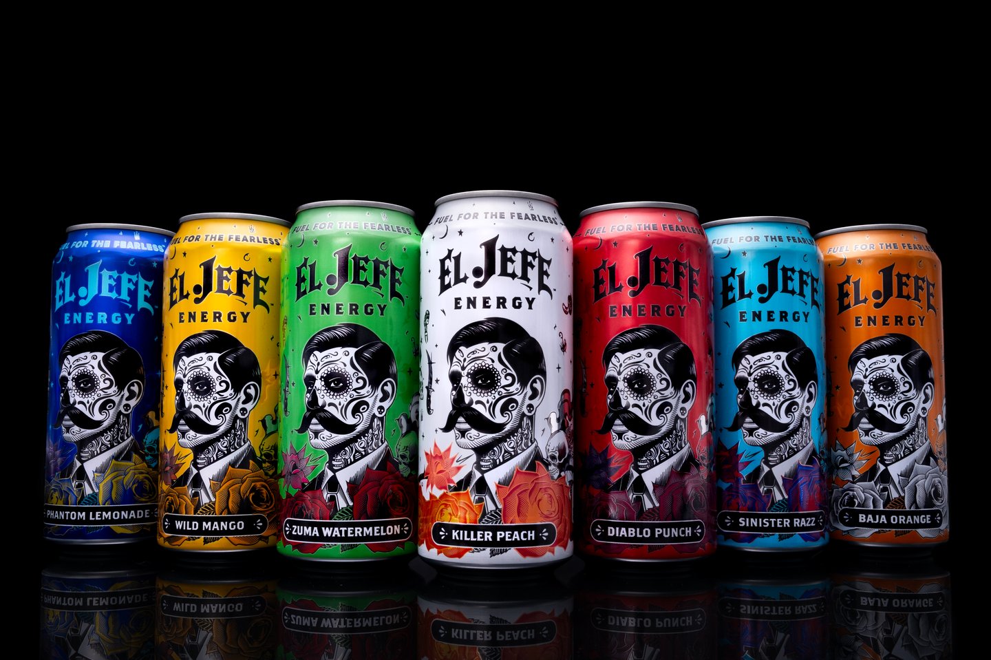 Line of El Jefe energy drinks