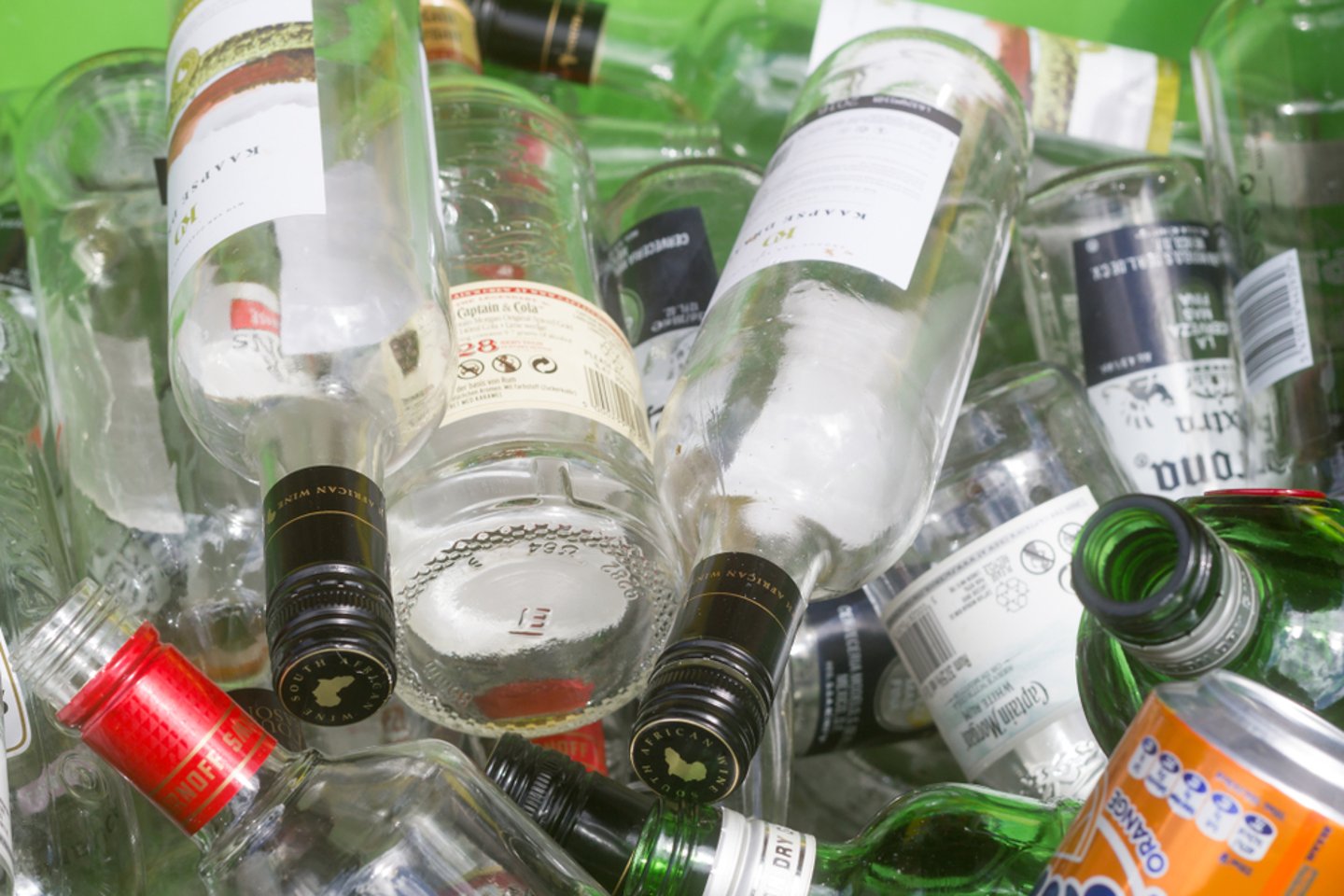 empty alcohol bottles and cans