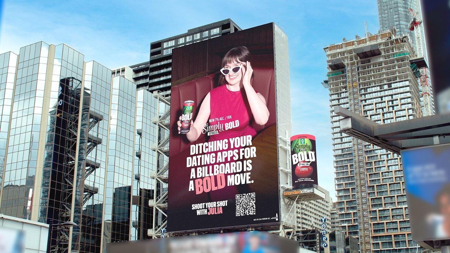 Woman on a billboard