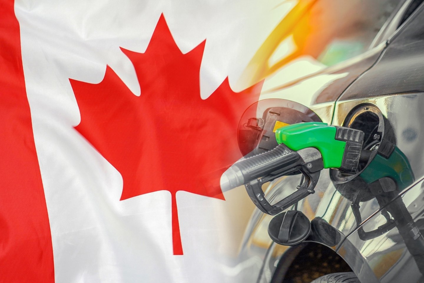 fuel pump with Canadian flag in background
