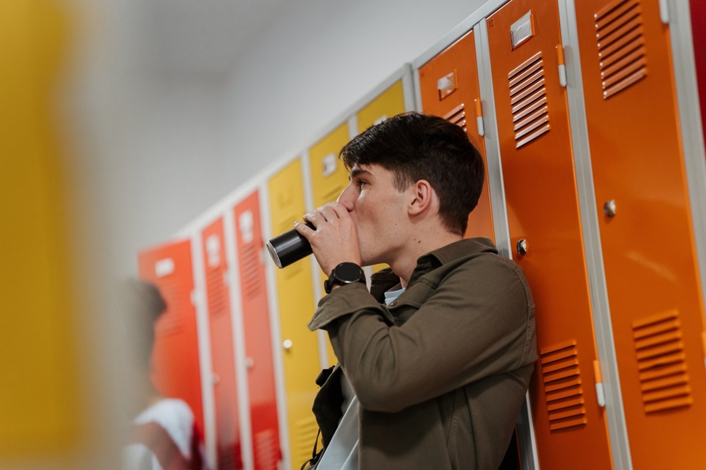 Youth drinking energy drink