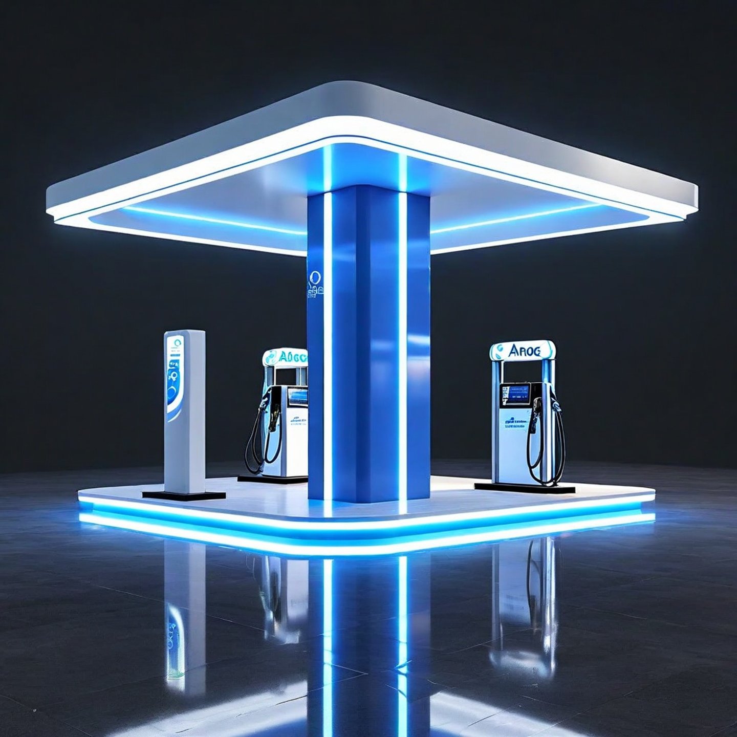 futuristic forecourt