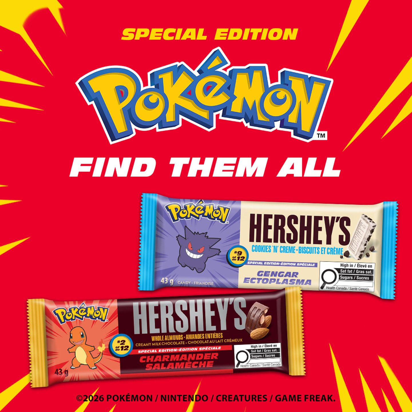 Hersheys Canada Pokemon chocolate