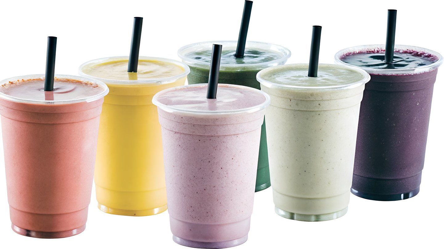 multicoloured smoothies