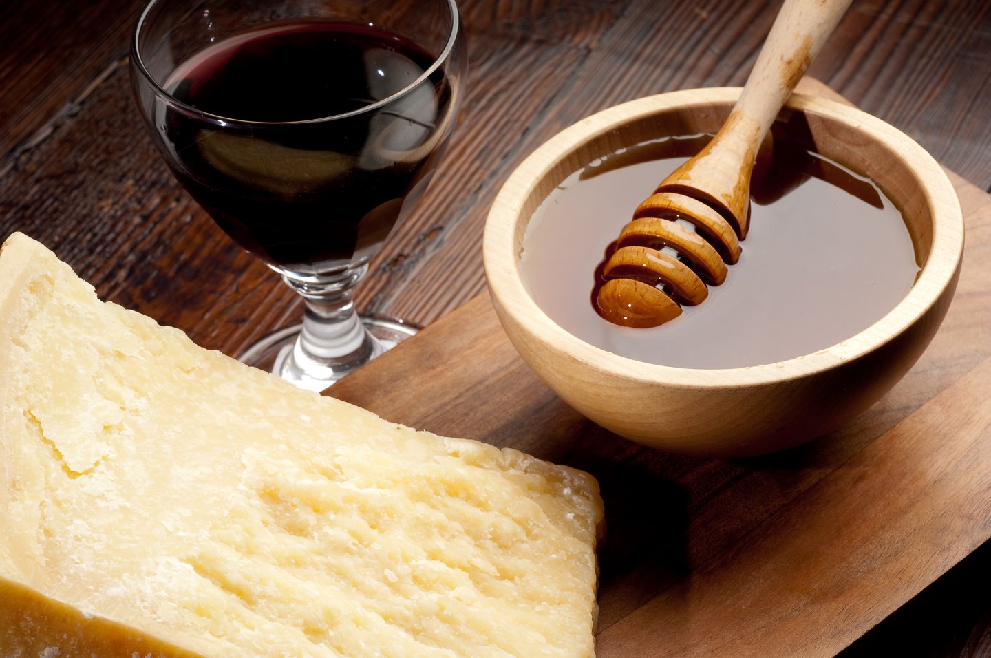cheese, wine and honey