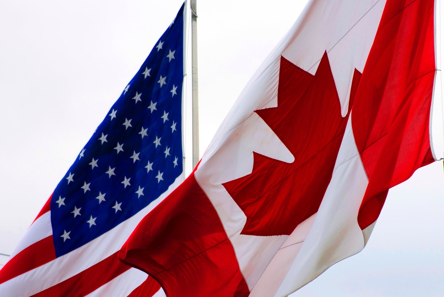 American and Canadian flag