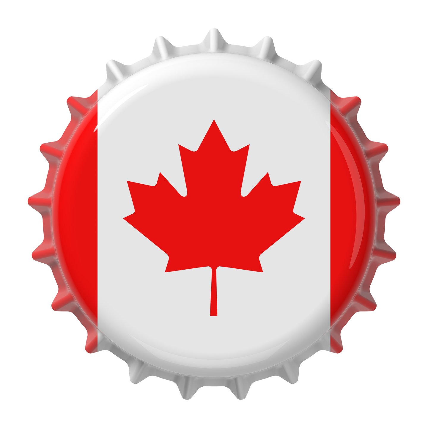 Canadian flag bottlecap