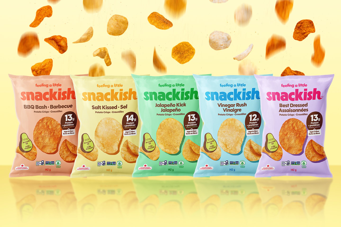 Snackish line of chips