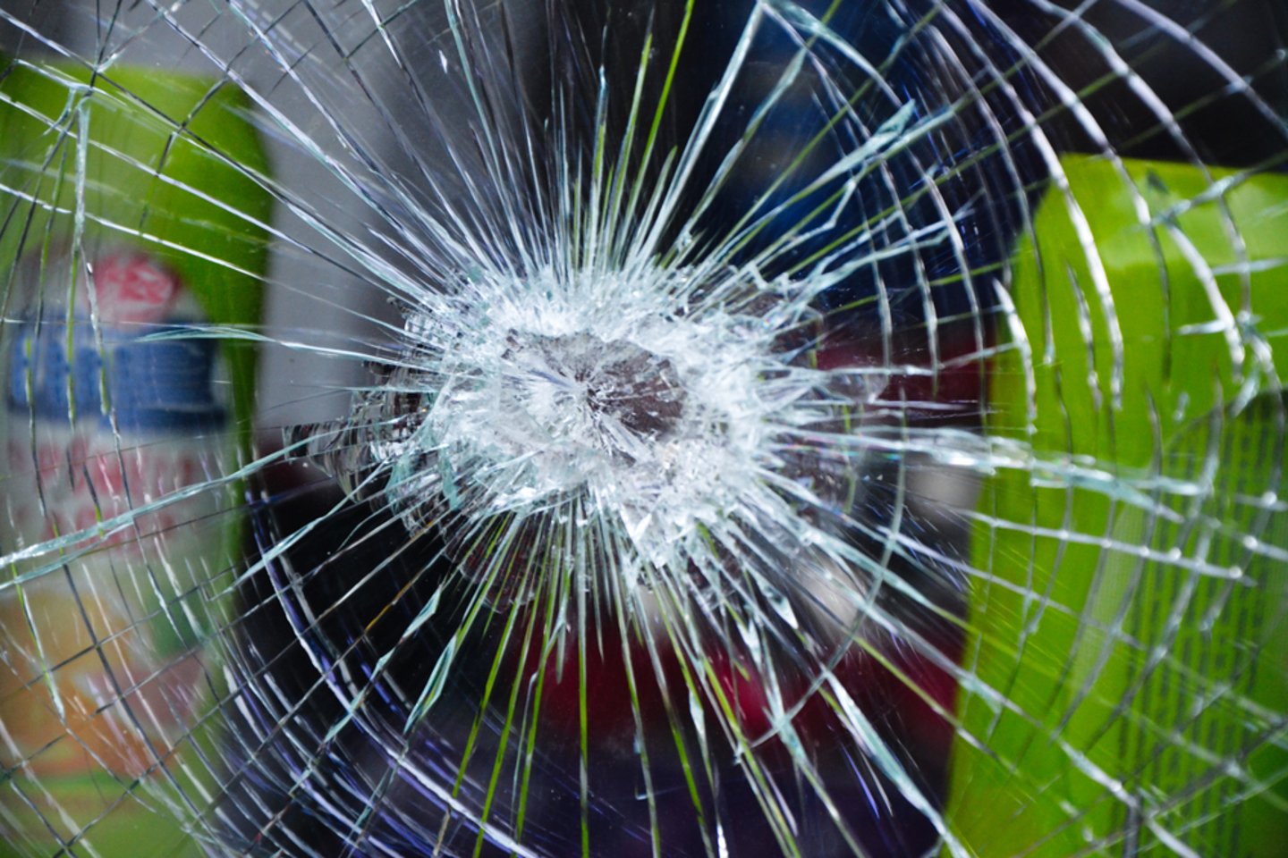 bullet hole in window
