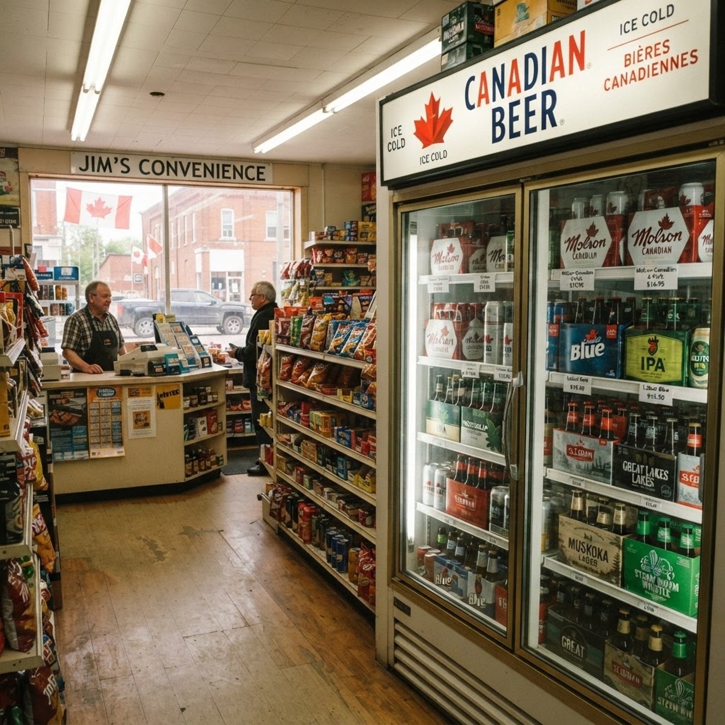 Convenience store beer fridge