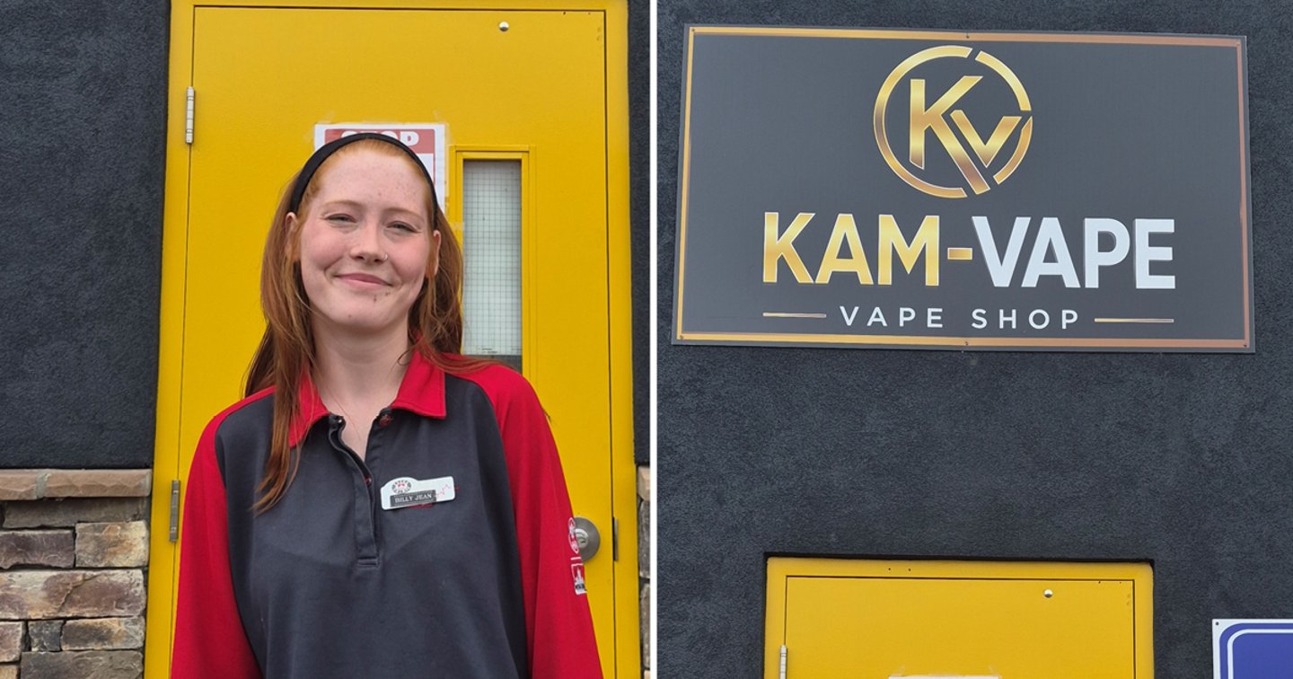 employee in front of Kam-Vape