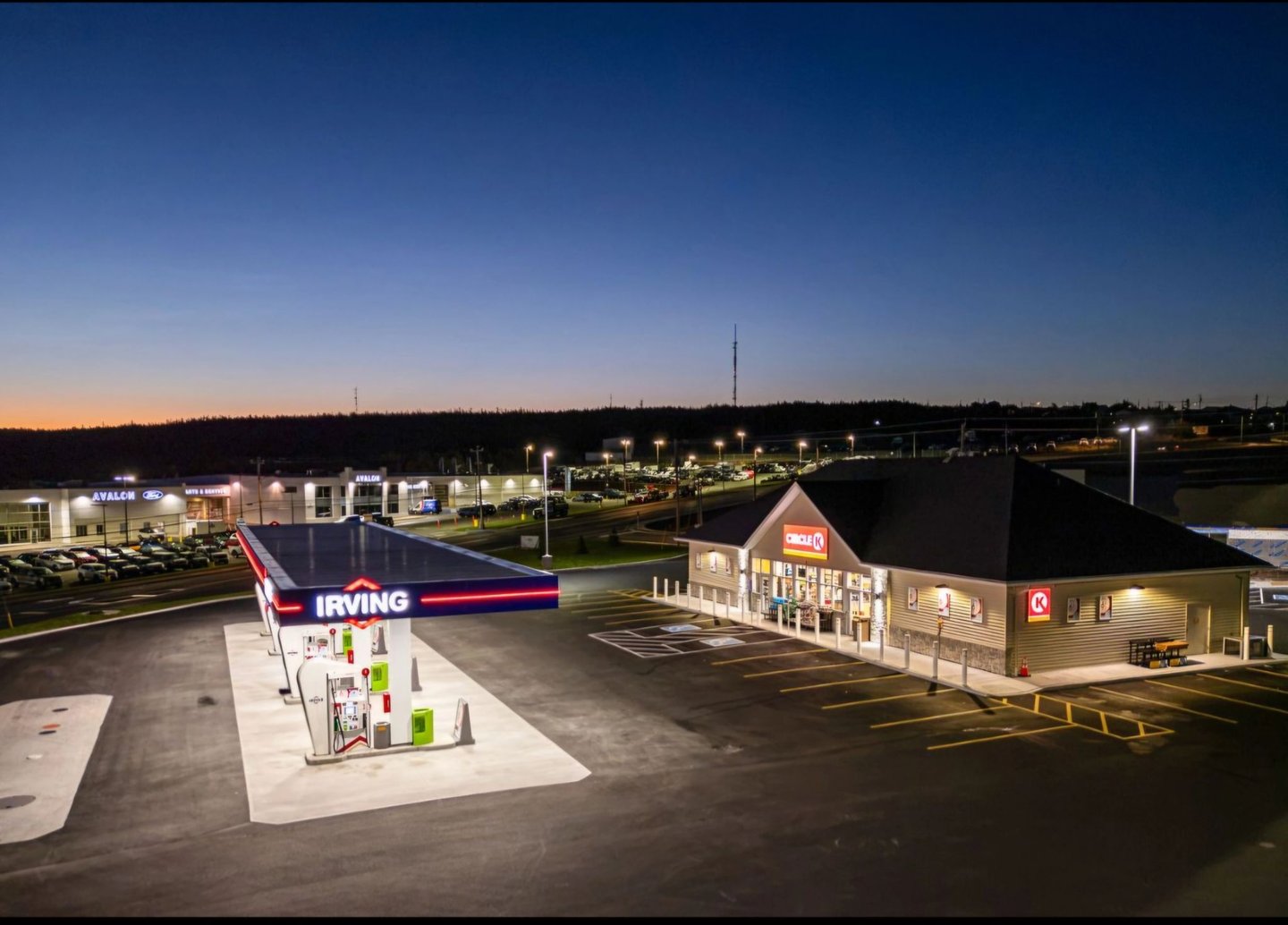 Aerial shot of Kenmount Circle K and Irving Oil