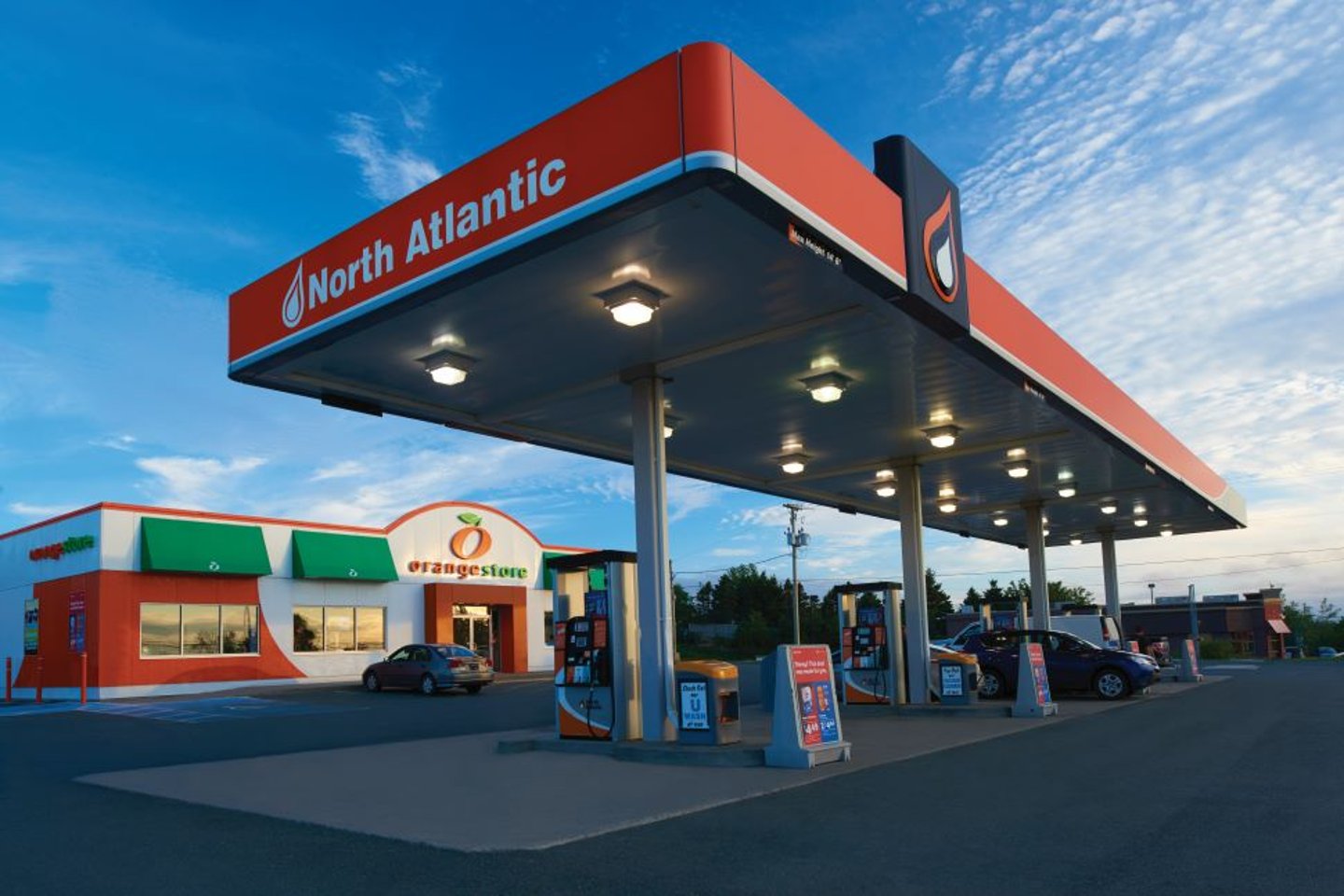 Cafe Orange Exterior Forecourt and Pumps