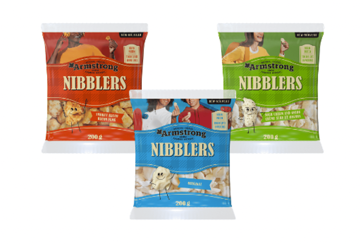 Three packs of Armstrong Nibblers cheese curds