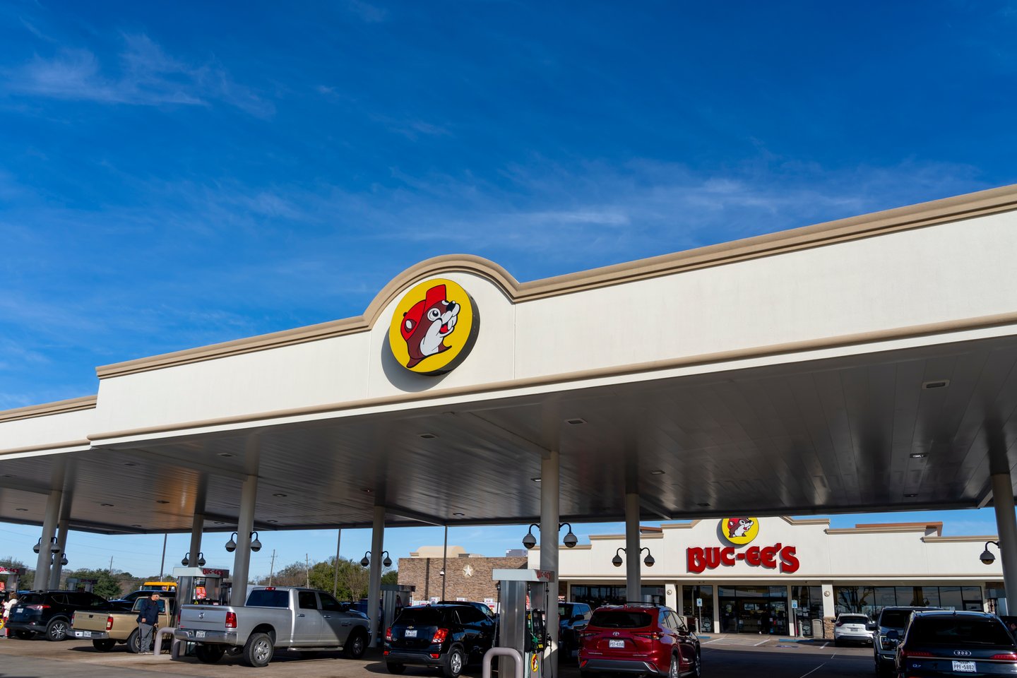 A Buc-ee's gas station in Houston, Texas, USA. Buc-ee's is a chain of country stores and gas stations.