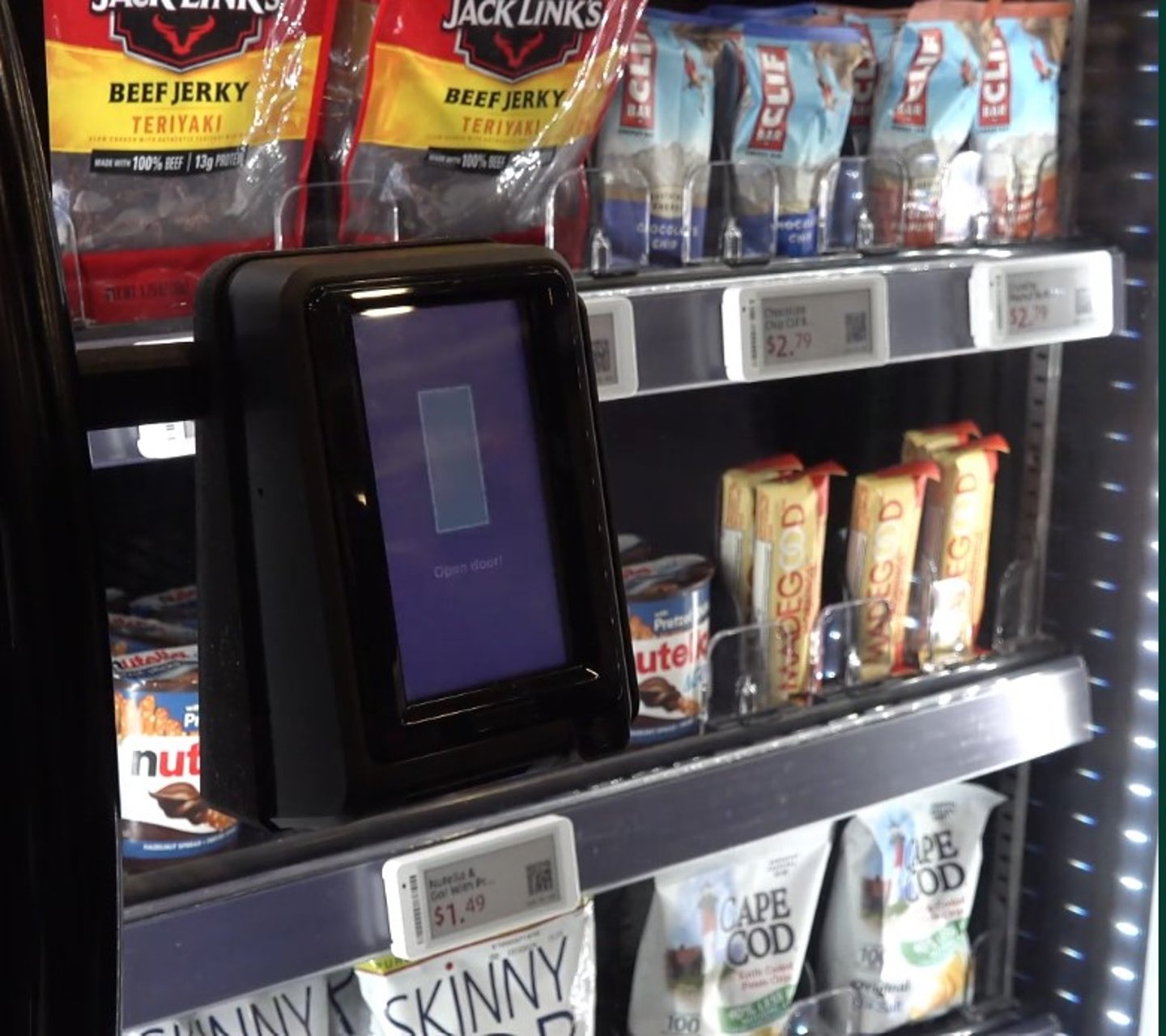 Micromart secure cooler with smartphone payment access