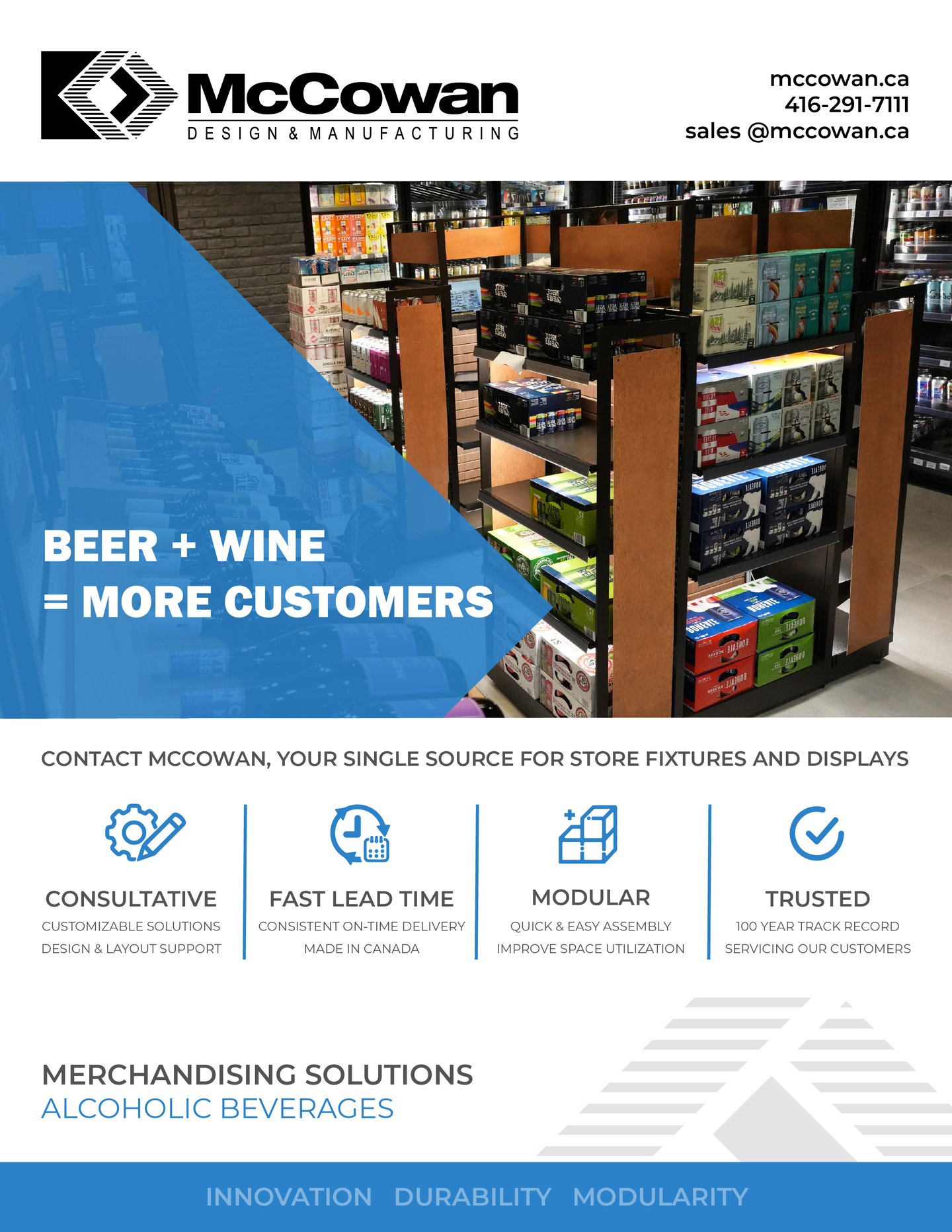 McCowan Alcohol Merchandising Solutions sales sheet