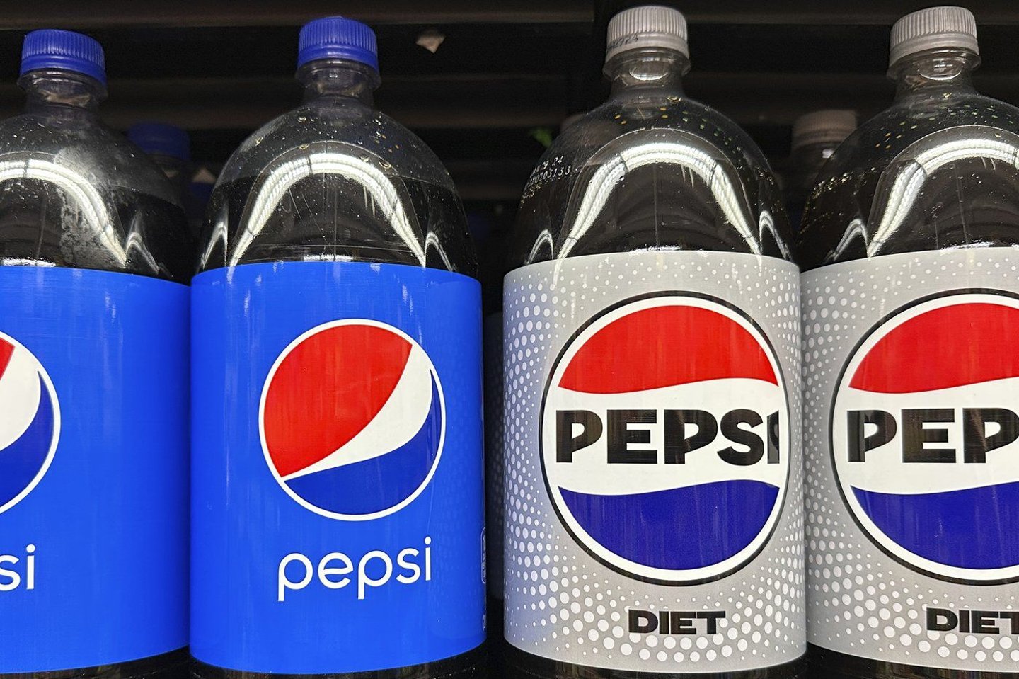 Pepsi and diet Pepsi bottles