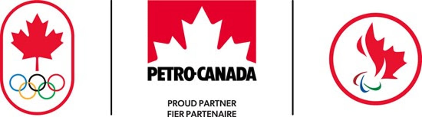 logos of Petro Canada and  Canadian Olympic Committee and Canadian Paralympic Committee