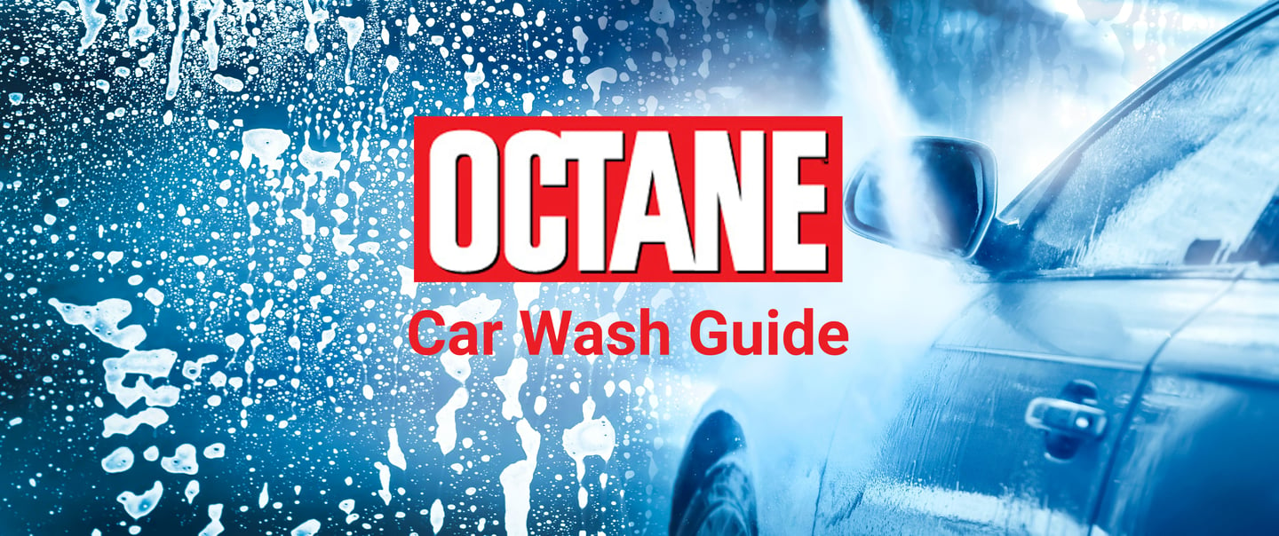 Octane logo with Car wash Guide on blue background