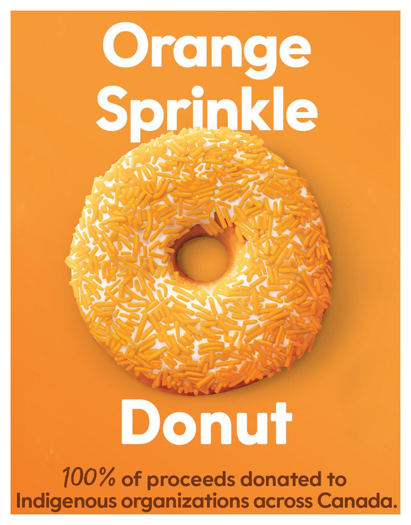 Proceeds from Orange Sprinkle Donut sales on Sept. 30 will be donated to the Orange Shirt Society, the Indian Residential School Survivors Society, New Pathways Foundation in Quebec, and new this year, the Gord Downie & Chanie Wenjack Fund, and Ulnooweg Education Centre.