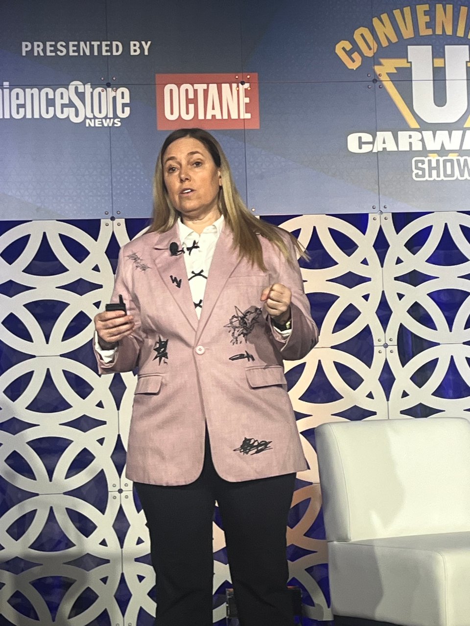 Amber Mac speaking at conference