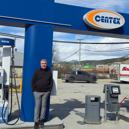 Exterior shot of Mountain Mart with owner