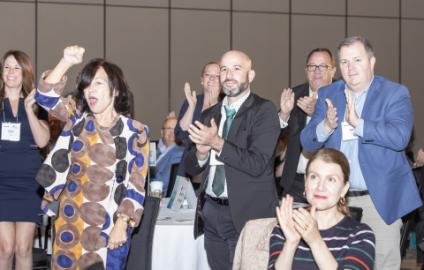 Cheering at the SWIC 2019 awards event