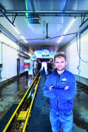 Tim Tallon in the car wash