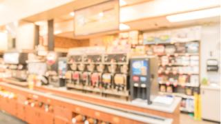 Blurred image convenience store coffee