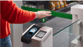 Amazon shopper checking out with hand motion