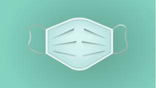 mask on a green background