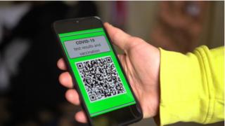 Vaccine passport code on phone