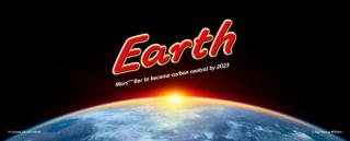 earth in the Mars bar lettering above the planet