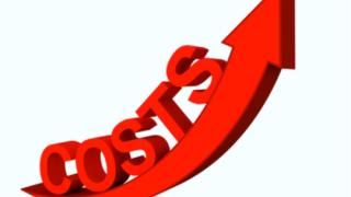 Quality 3d render of rising costs concept V