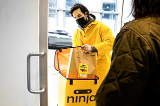 Ninja making a delivery