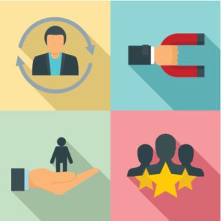 retention icon set.
