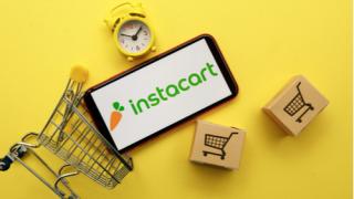 Instacart logo on iPhone display